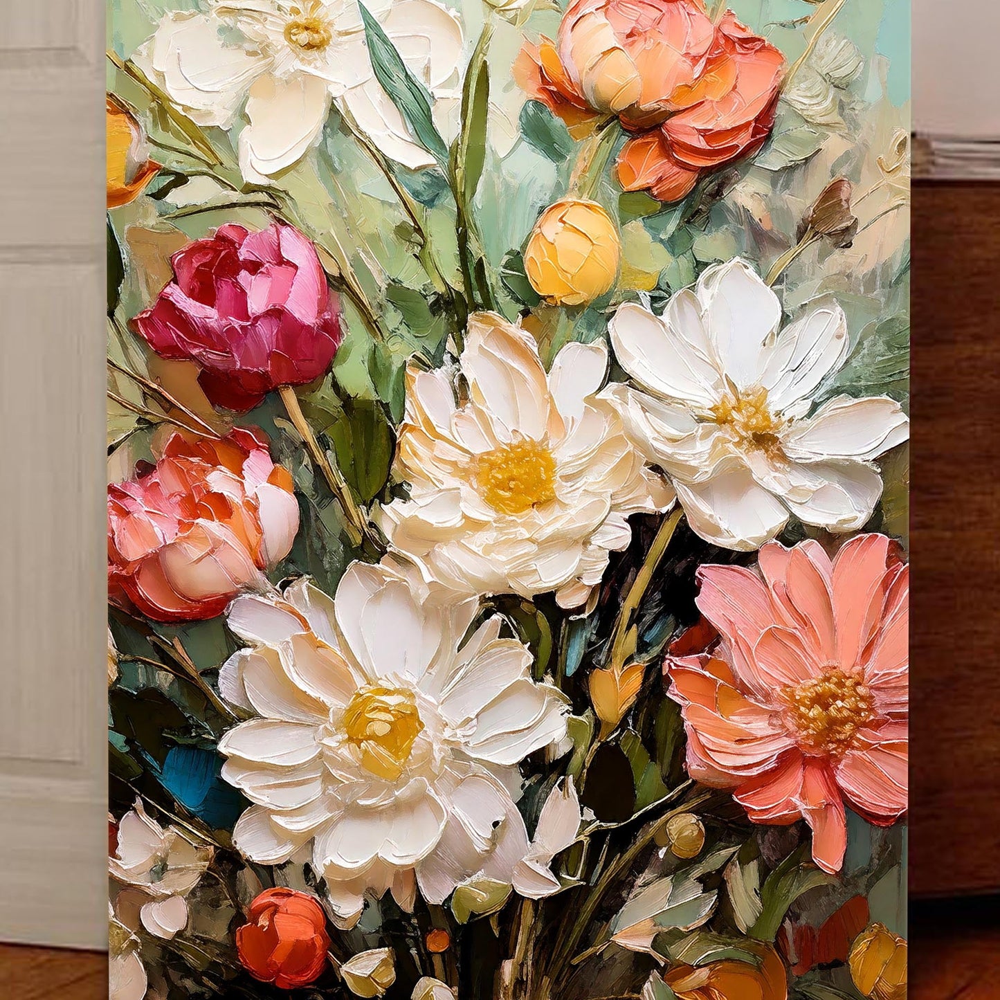 Serene Blossoms Impasto Wall Art