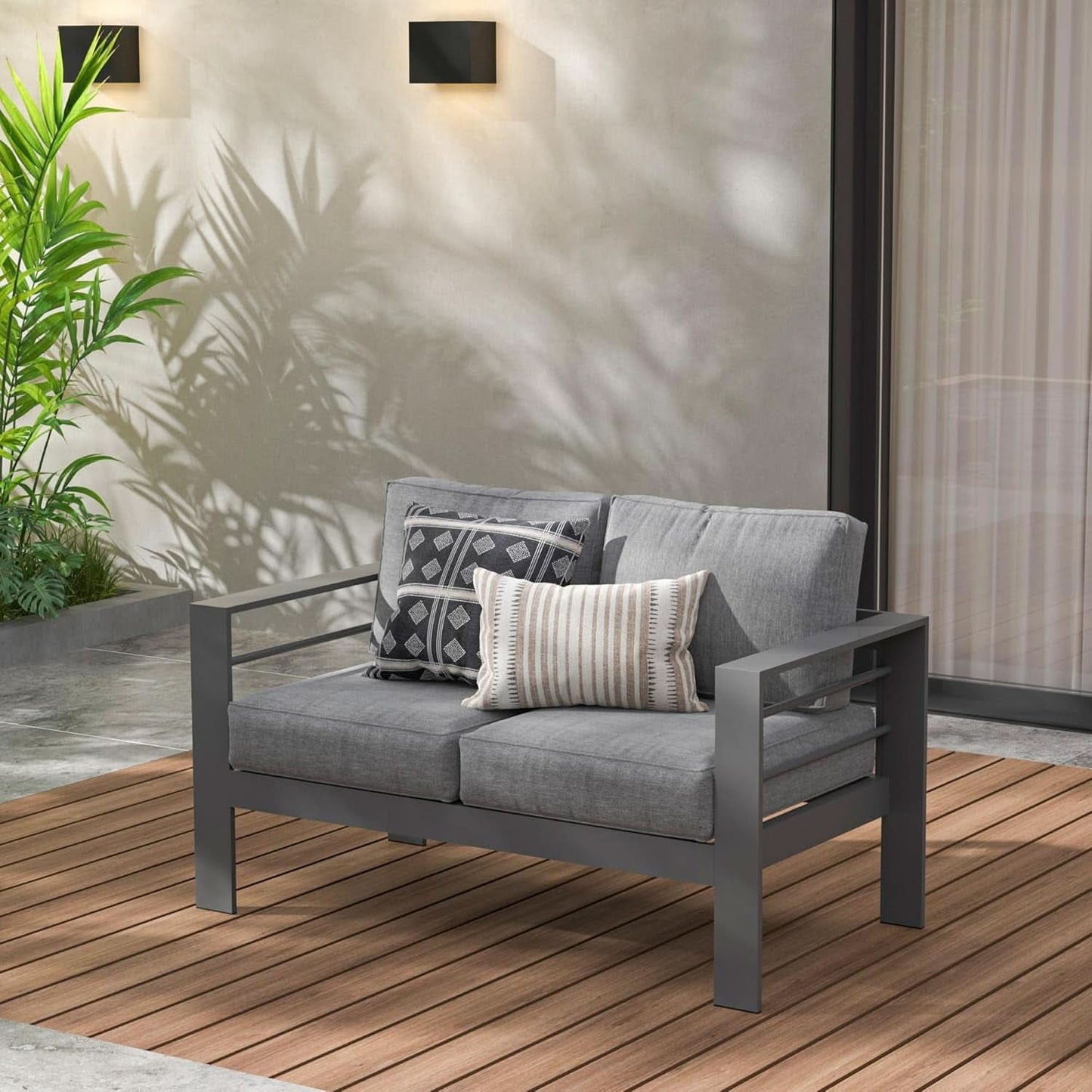 Aluminum Loveseat Sofa for All-Weather Outdoor Relaxation
