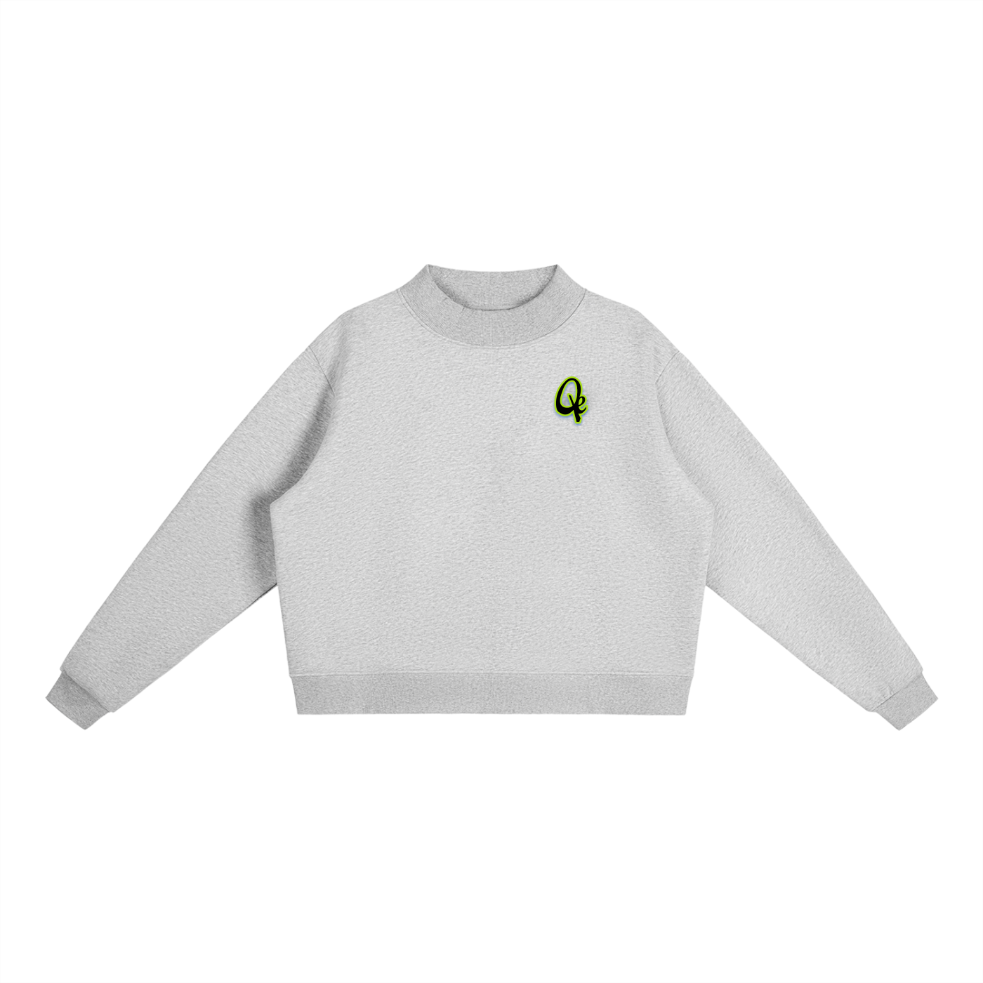 QE Essential Fleece Mock-Neck Crew Sweatshirt