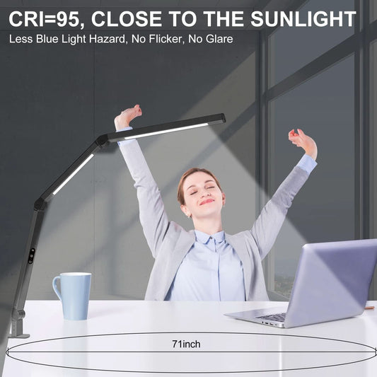 LED Desk Lamp With Clamp And Swing Arm 4 CCT Modes