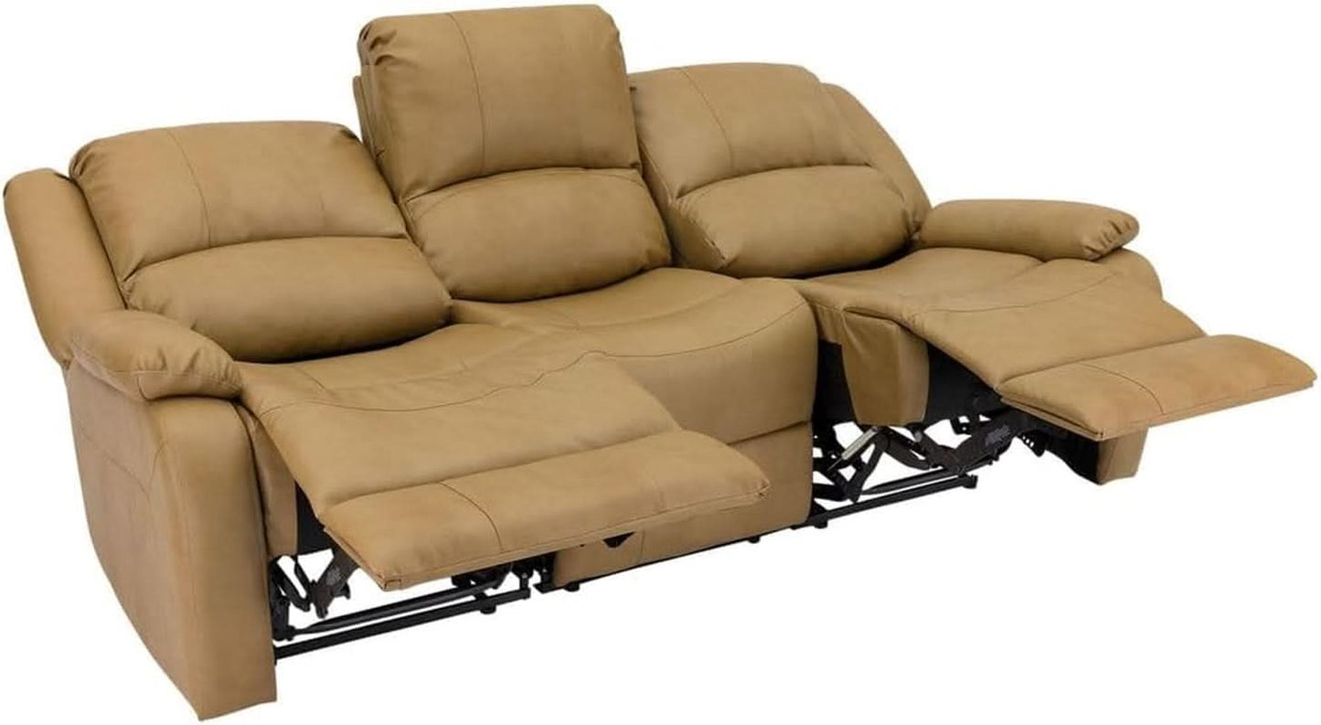 80 Inch RV Triple Recliner Sofa With Wall Hugger Console
