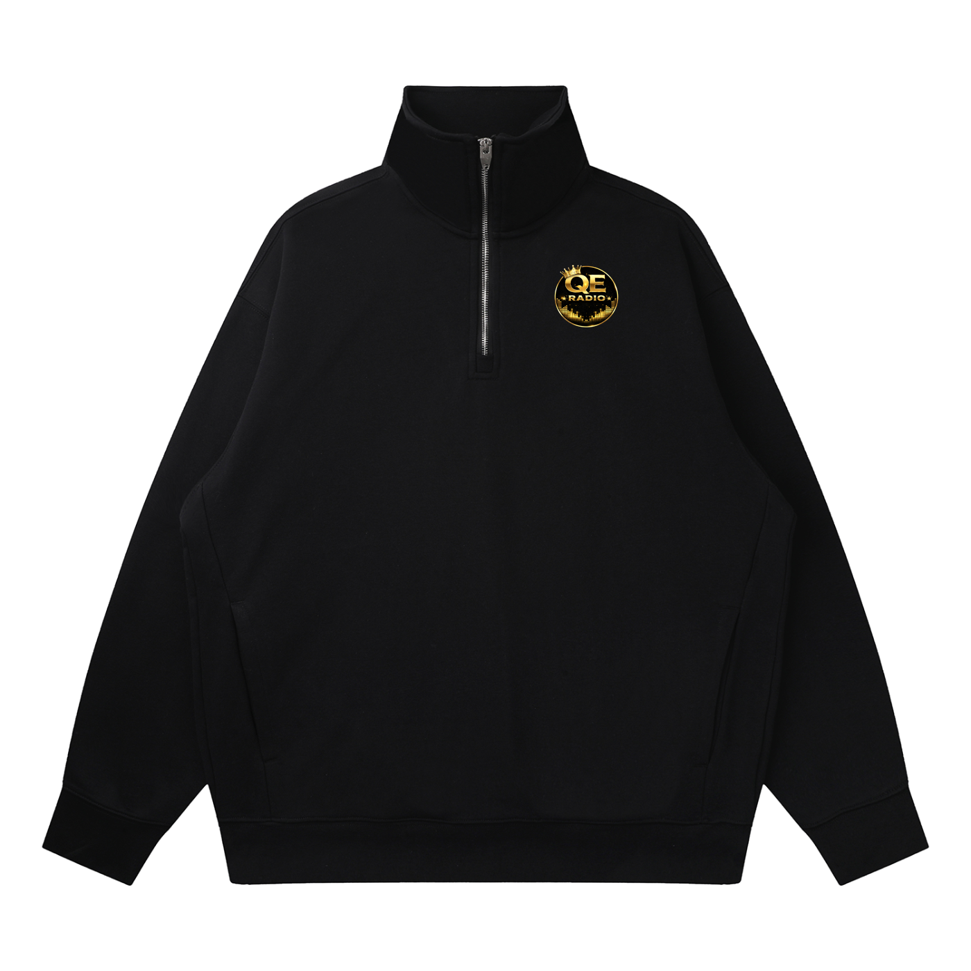 QE Radio Quarter-Zip Drop Shoulder Sweatshirt