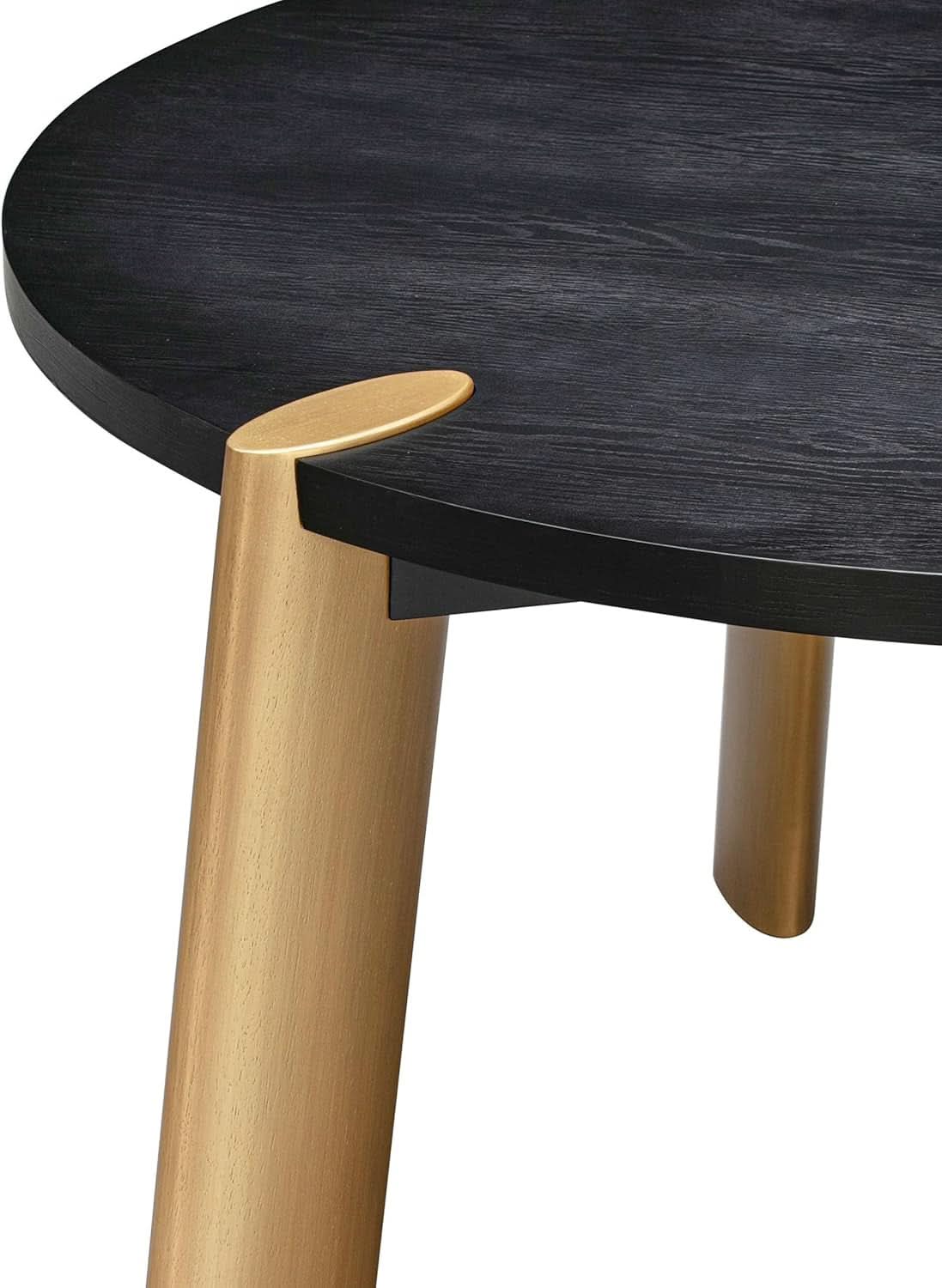 Tribase 47 Inch Round Burnt Black Dining Table Modern