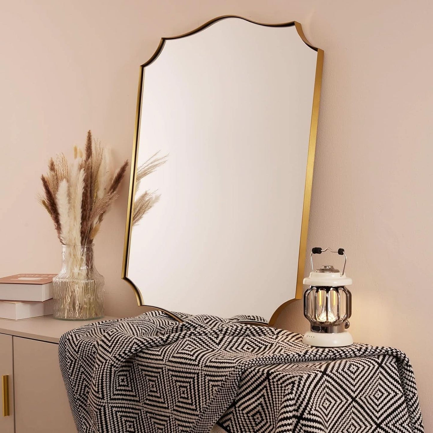 Stainless Steel Wall Mount Vanity Mirror 22x30 Asymmetrical Frame