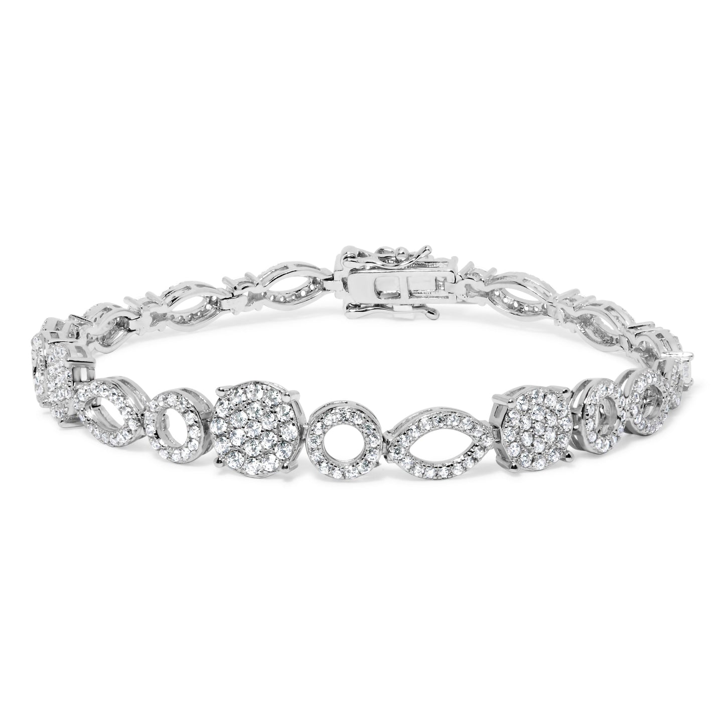 10K White Gold 3.00 Cttw Diamond Link Bracelet