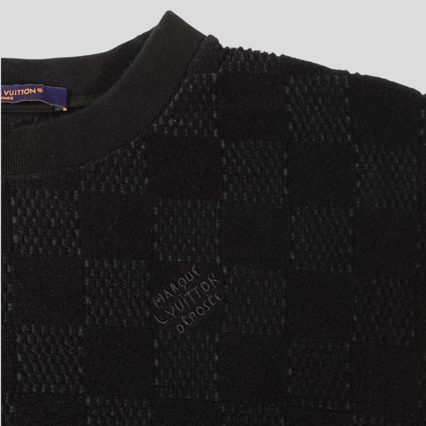 Louis Vuitton Damier French Terry Tee in Black