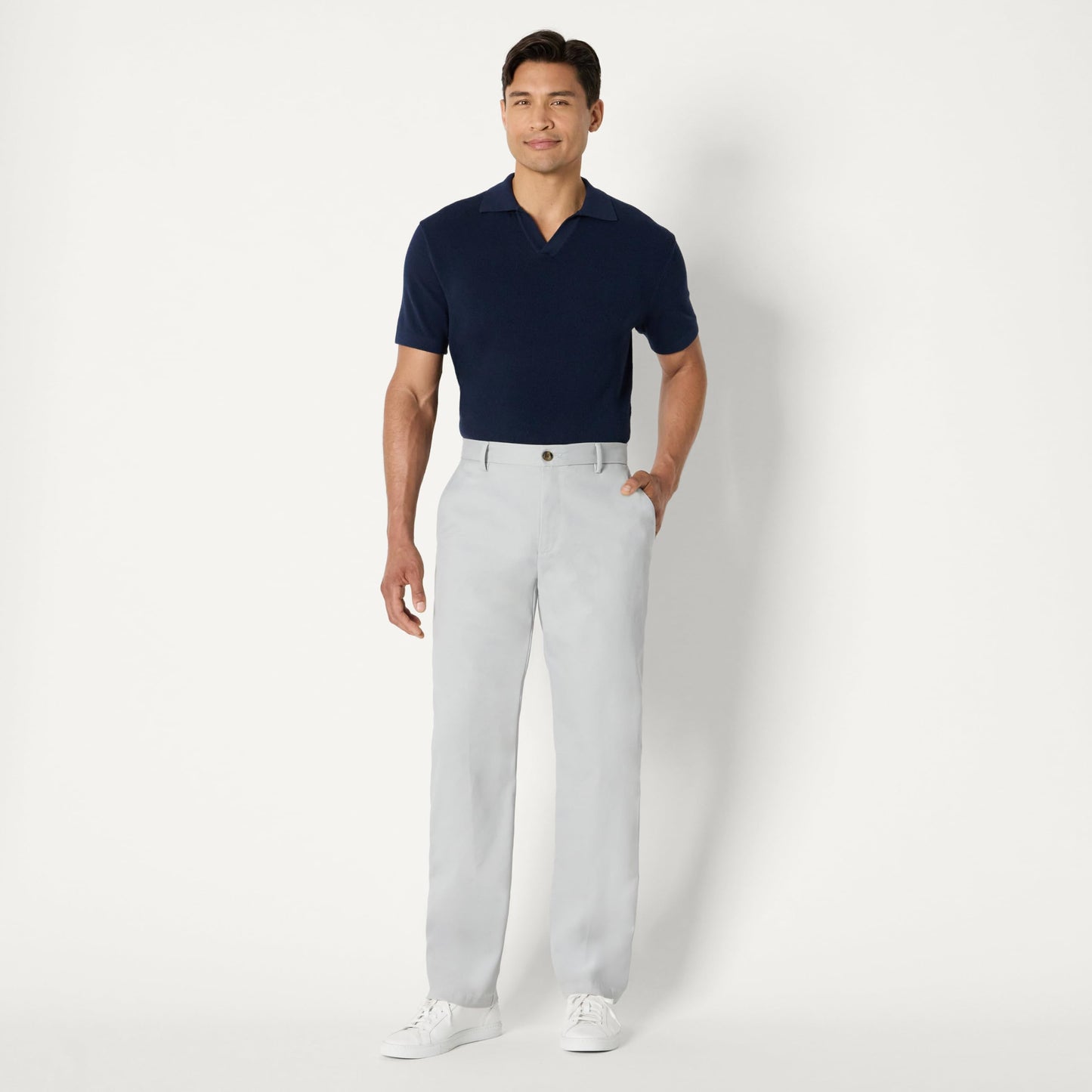 Amazon Essentials Men's Classic-Fit Wrinkle-Resistant Chino Pant Grey Size 34x33