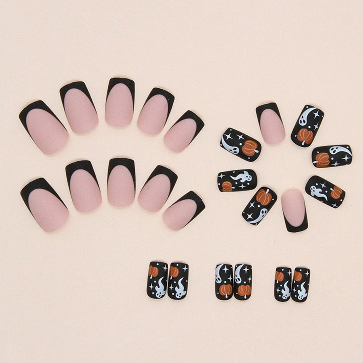 Halloween Press-On Nails, 24 Pieces, 12 Sizes