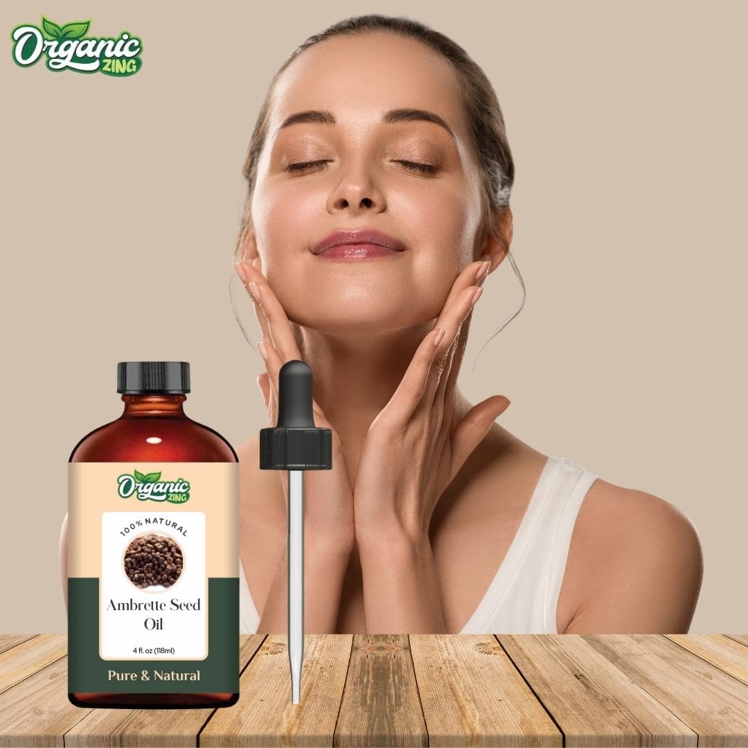 Organic Zing Ambrette Seed (Abelmoschus moschatus) Oil | Pure & Natural Carrier Oil for Skincare, Aroma & Diffusers