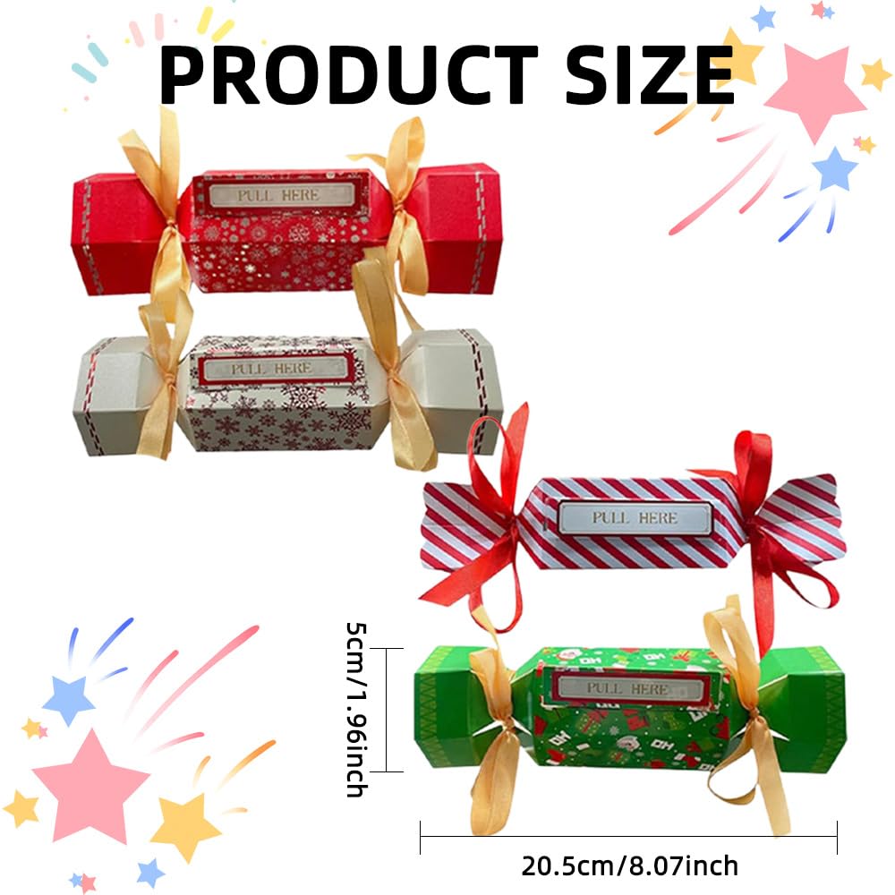 4PCS Christmas Surprise Money Pull Pouch for Cash Gift Candy Shape Money Holder Gift Box for Kids Adults Transparent Bags Christmas Party