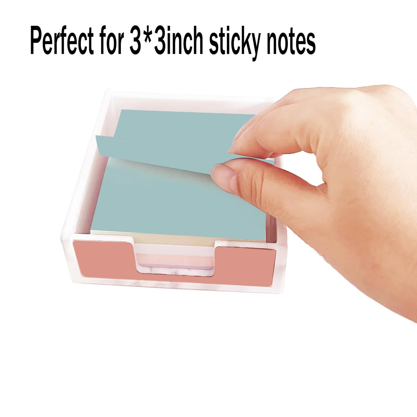 Supfoxer Marble White Metal Sticky Notes Holder for 3x3 Adhesive Notepads