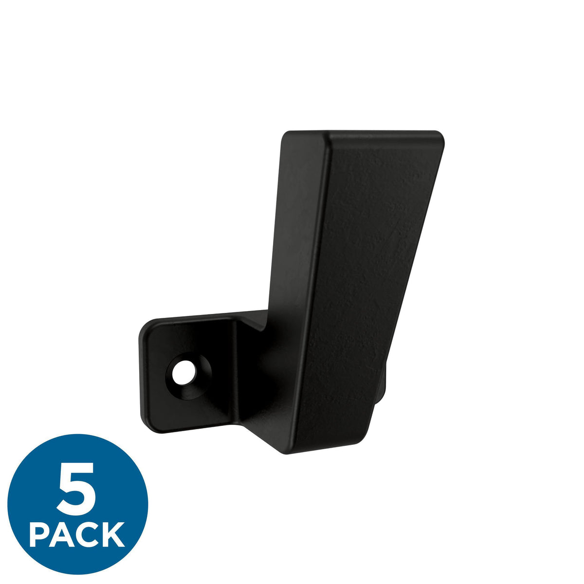 Franklin Brass Geometric Post (5-Pack) Single Wall Hooks 1-Prong Coat/Hat Matte Black Hooks for Hanging Wall Mount Hanger Clothes, Purse, Bag, Towel Organization Decorative Wall Hooks B46705K-FB-C
