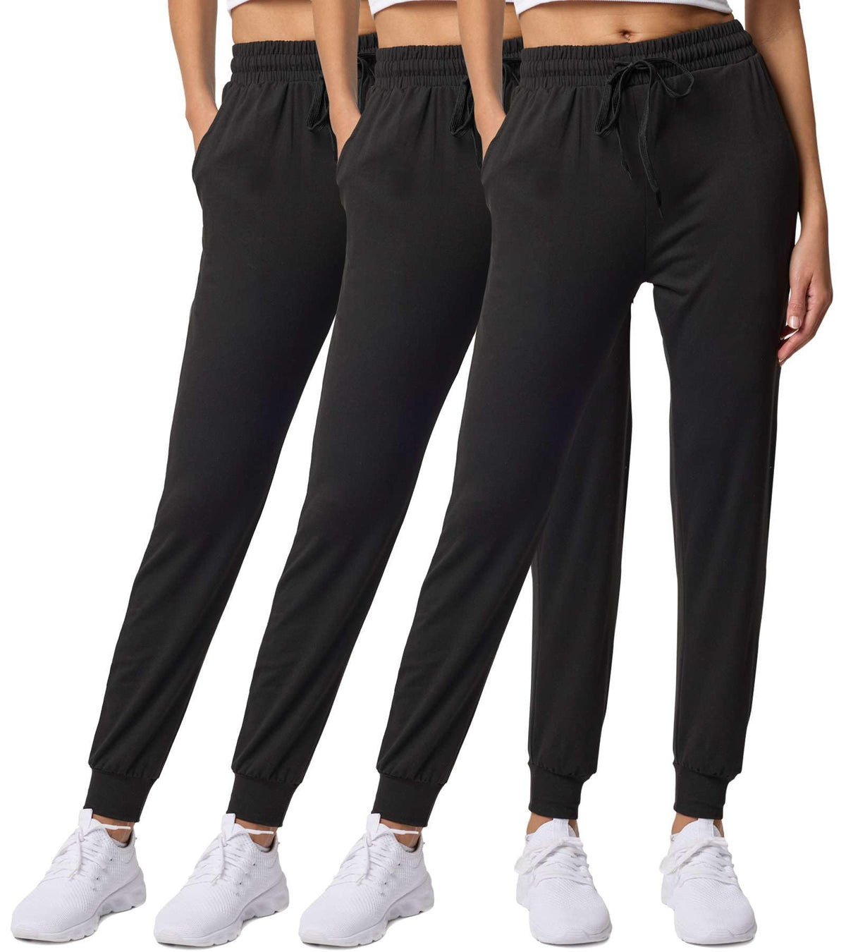 Real Essentials Women's Lounge Joggers, Size S, 3-Pack