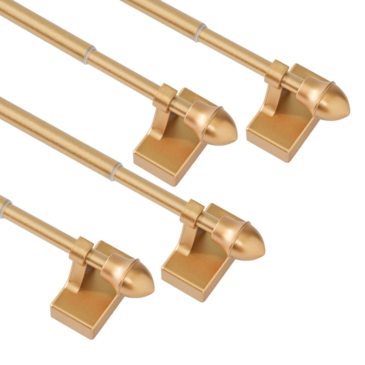 LaigenGanzi Magnetic Curtain Rods Adjustable 9-16in Gold 4 Pack
