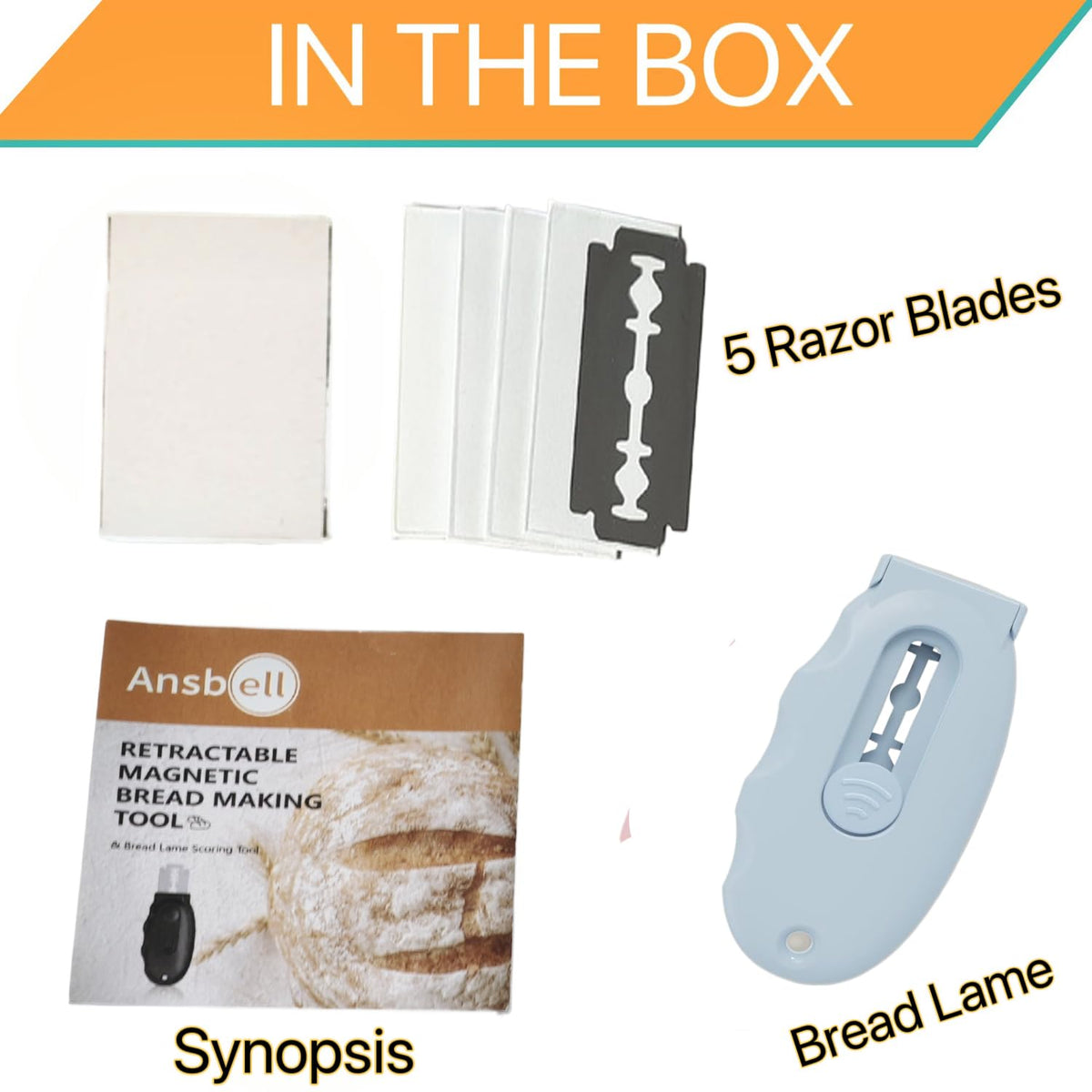 Ansbell Magnetic Bread Lame with 5 Razor Blades