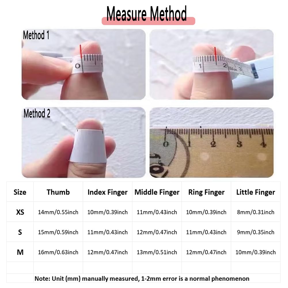 PIVHWIR Press On Nails Reusable Glossy Long 3D Heart Design Fake Nails Stick On Nails-Black (S)