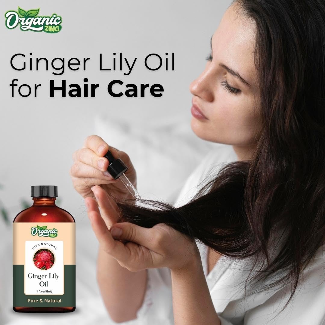 Organic Zing Ginger Lily (Hedychium coronarium) Oil | Pure & Natural Essential Oil for Skincare, Hair Care, Aroma and Diffusers