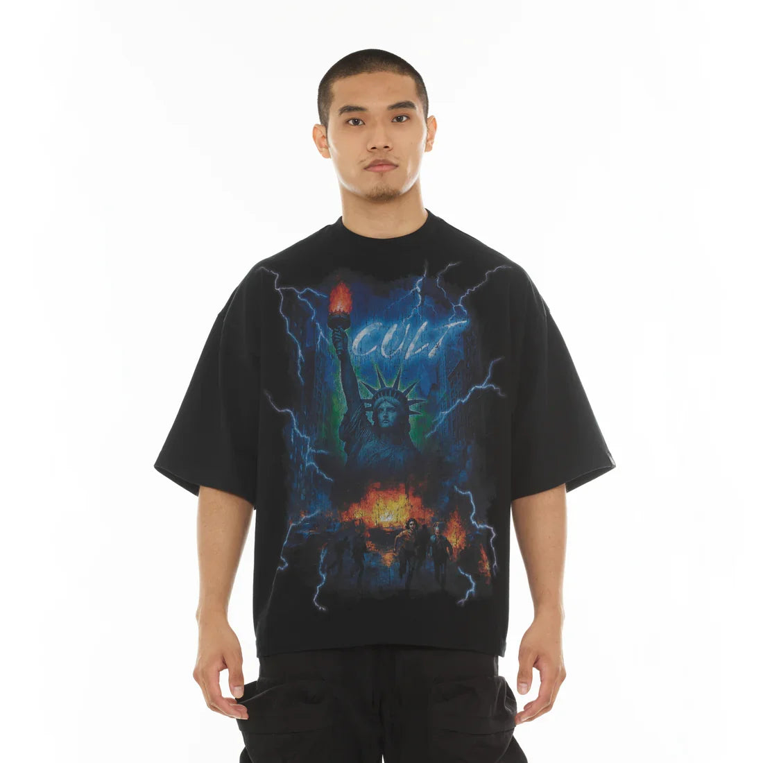 Cult Of Individuality Oversized Big Apple Tee - Black