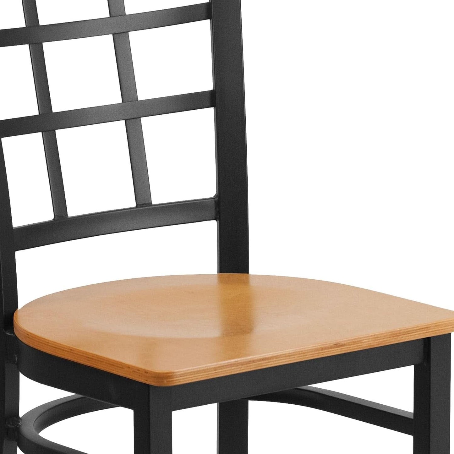 Hercules Series Black Metal Restaurant Chair With Wood Seat