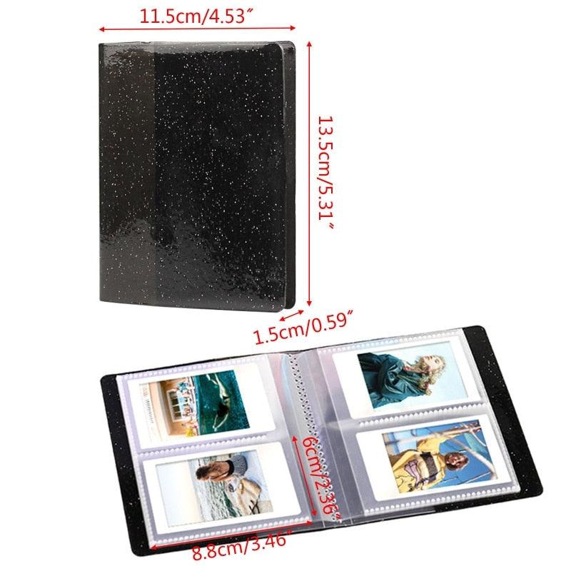 64 Pockets 3 Inch Quicksand Photo Album Mini Instant Picture Storage Organizer Family Scrapbook Albums Family Anniversary Gift For Couple
