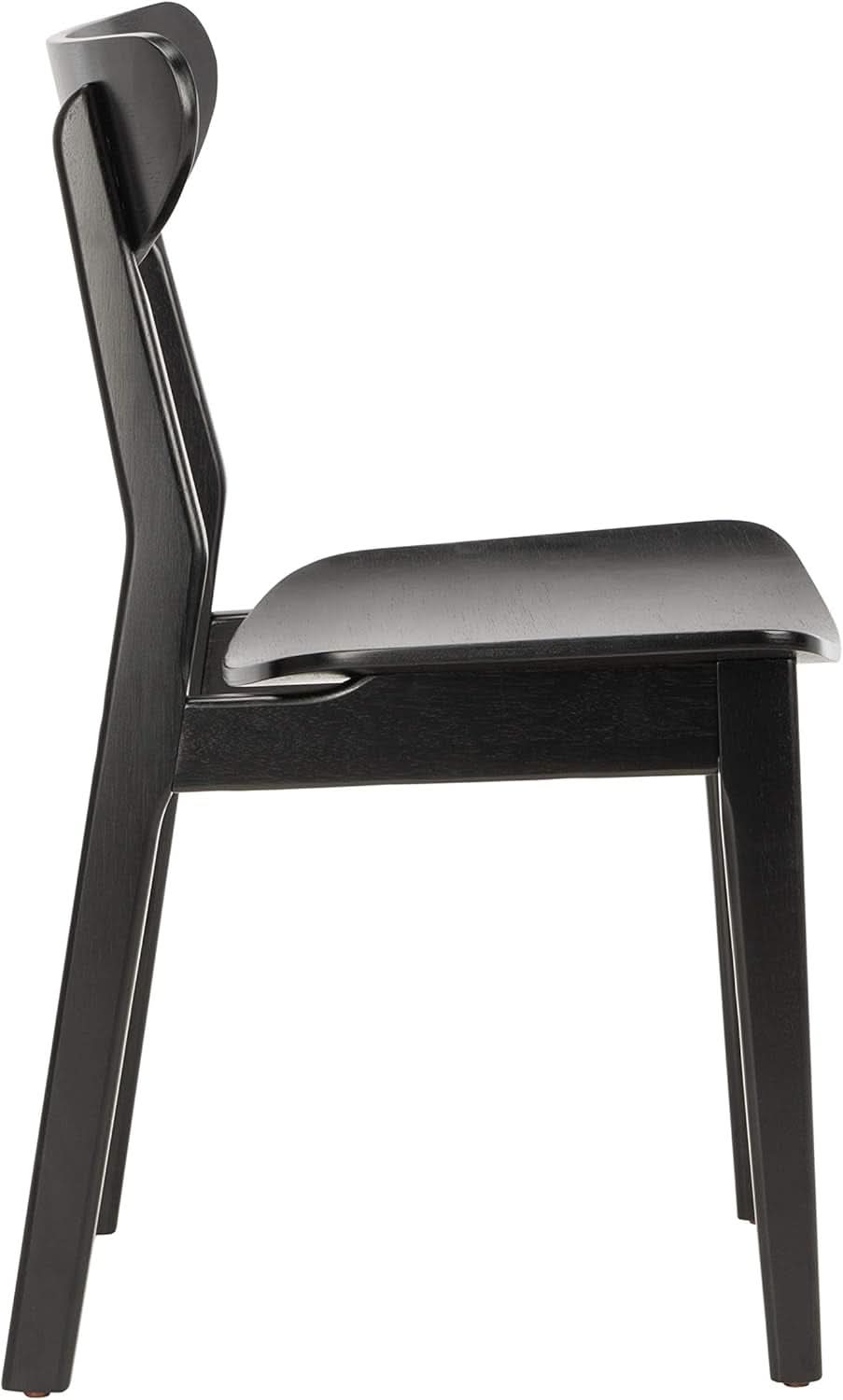 Retro Black Wood Dining Chair Set Of 2 For Home Dining