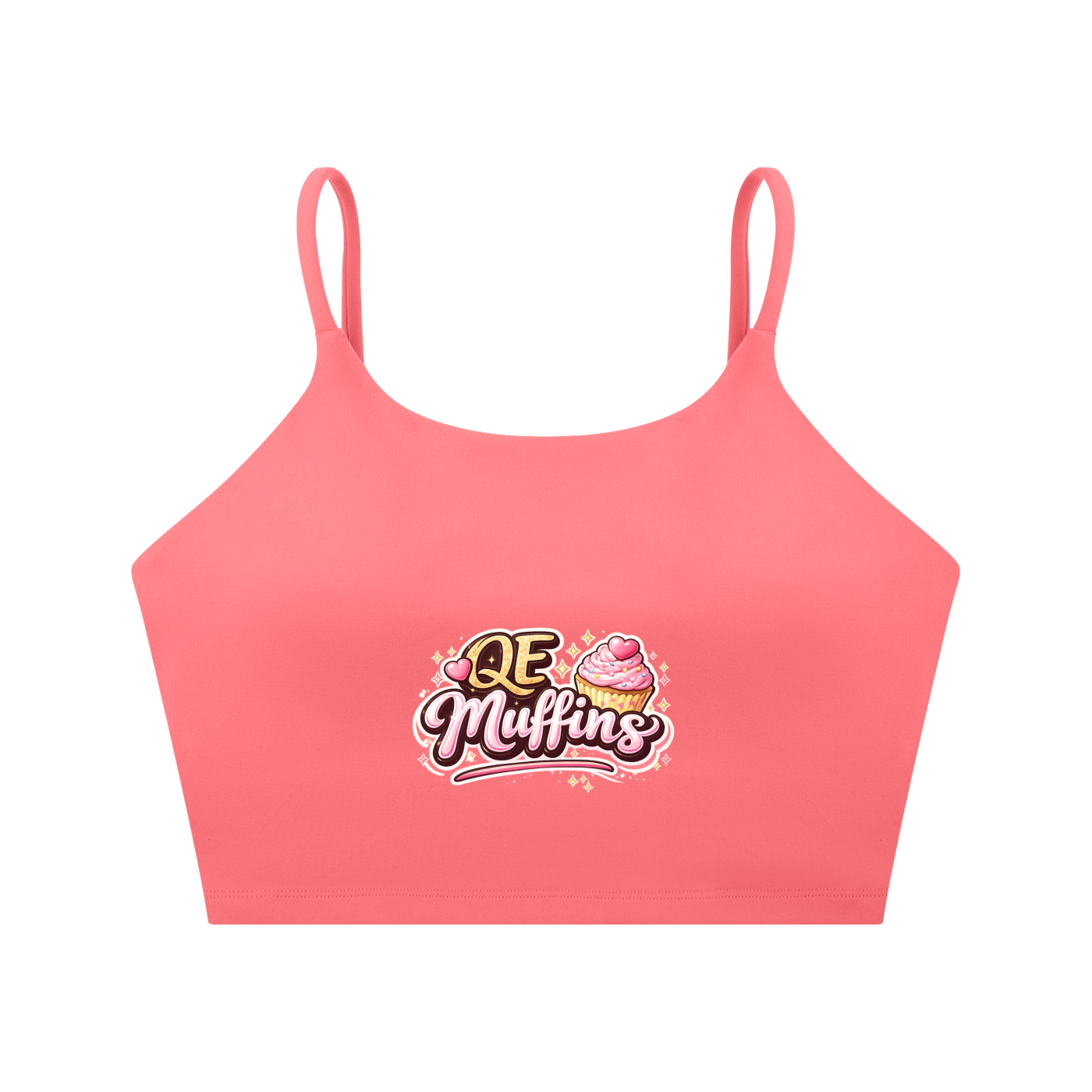 QE Muffins Spaghetti Strap Yoga Sports Bra