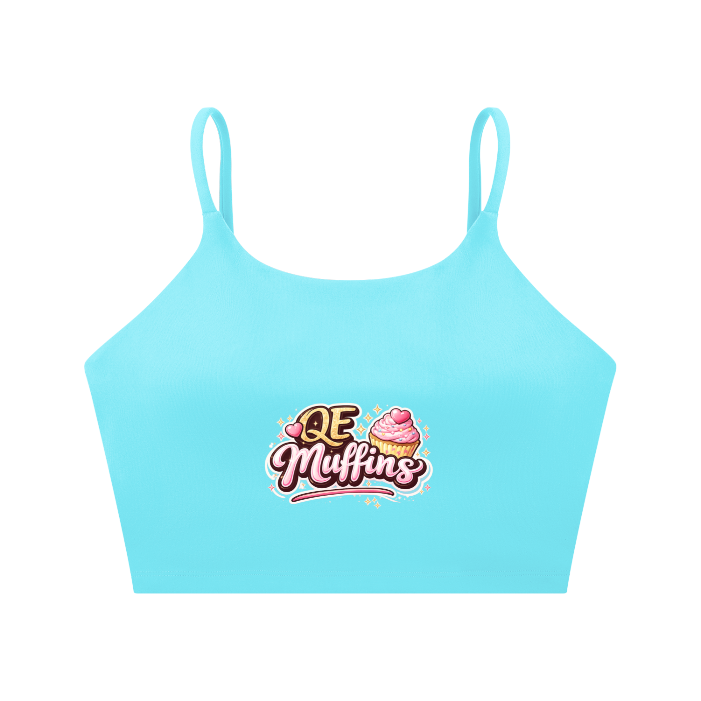QE Muffins Spaghetti Strap Yoga Sports Bra