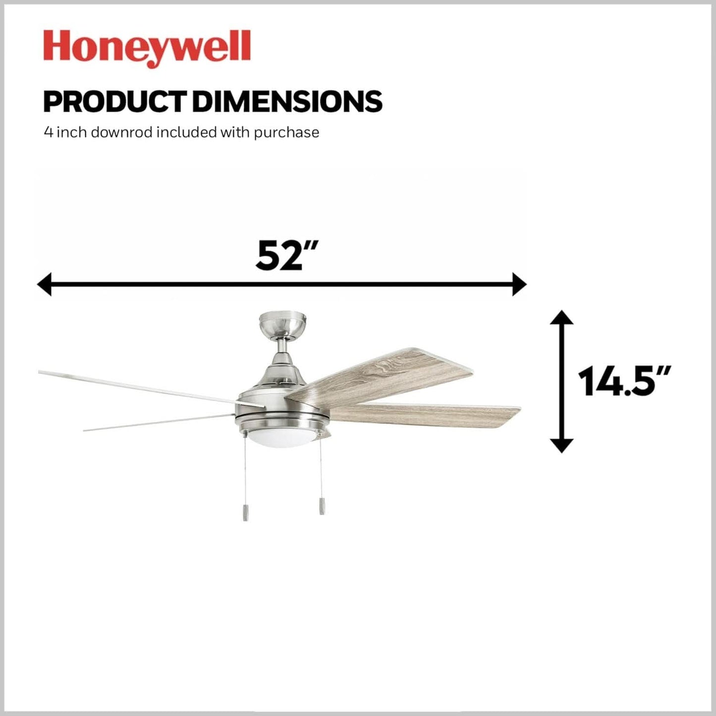 Ventnor 52 Inch Indoor Ceiling Fan LED Light For Rooms