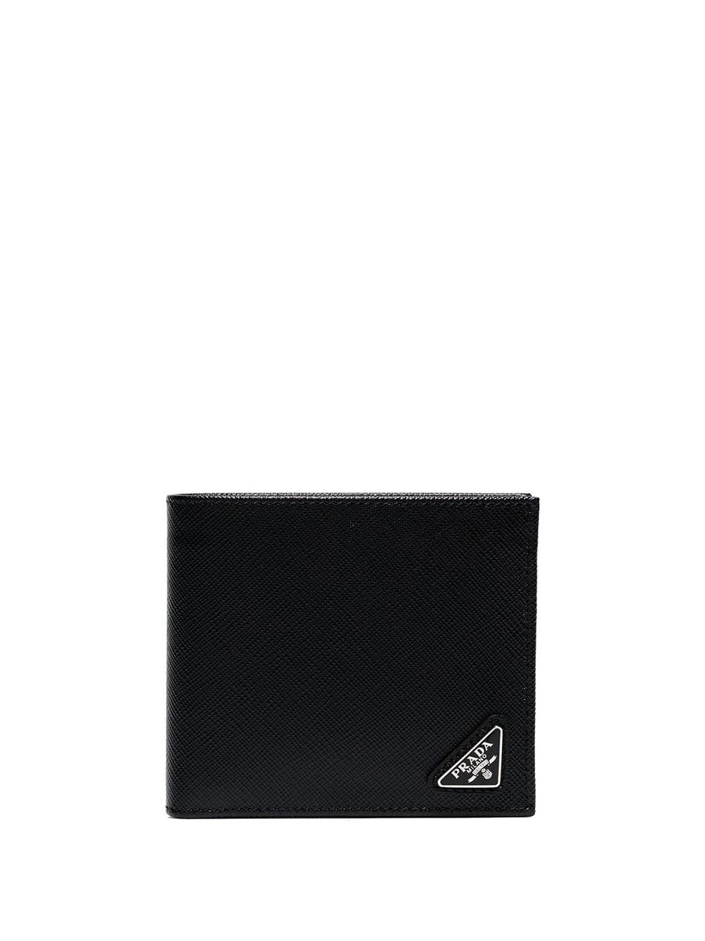 Prada Men Portafoglio Bi-Fold Con Portamonete In Pelle Saffiano