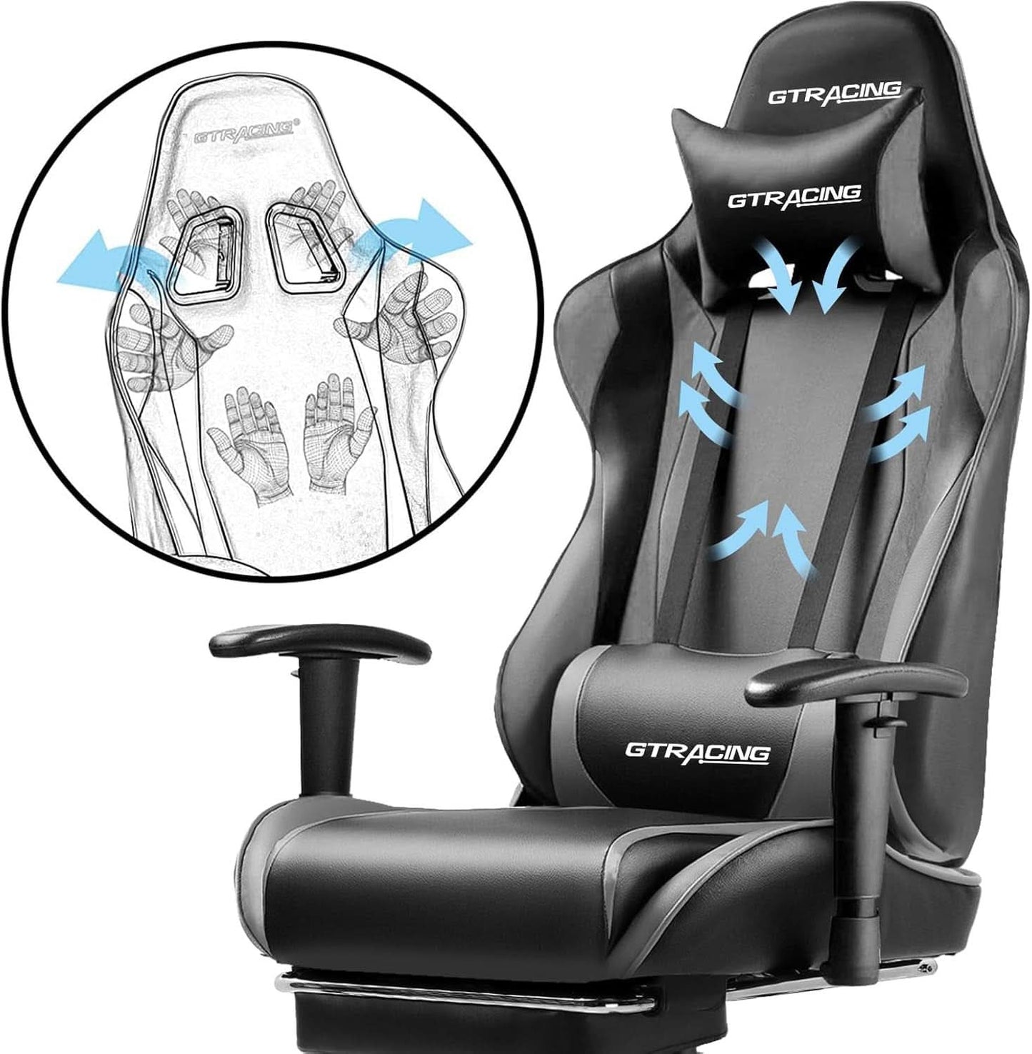 Ergonomic Gaming Chair With Footrest For Long Sessions Gray