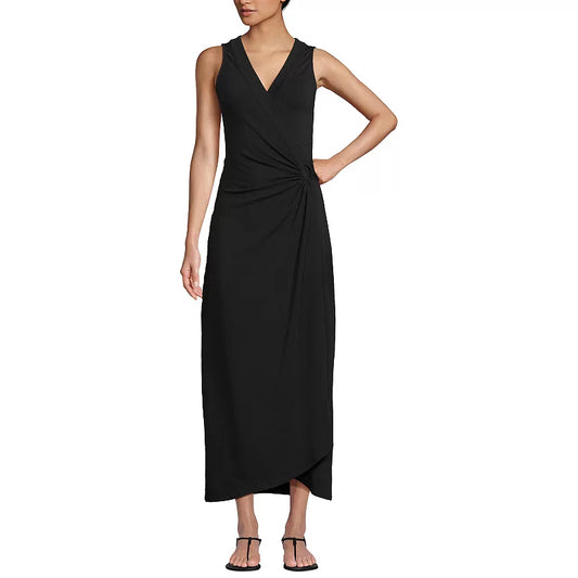 Lands End Womens Lands End Sleeveless Tulip Hem Maxi Dress, L/ 14-16