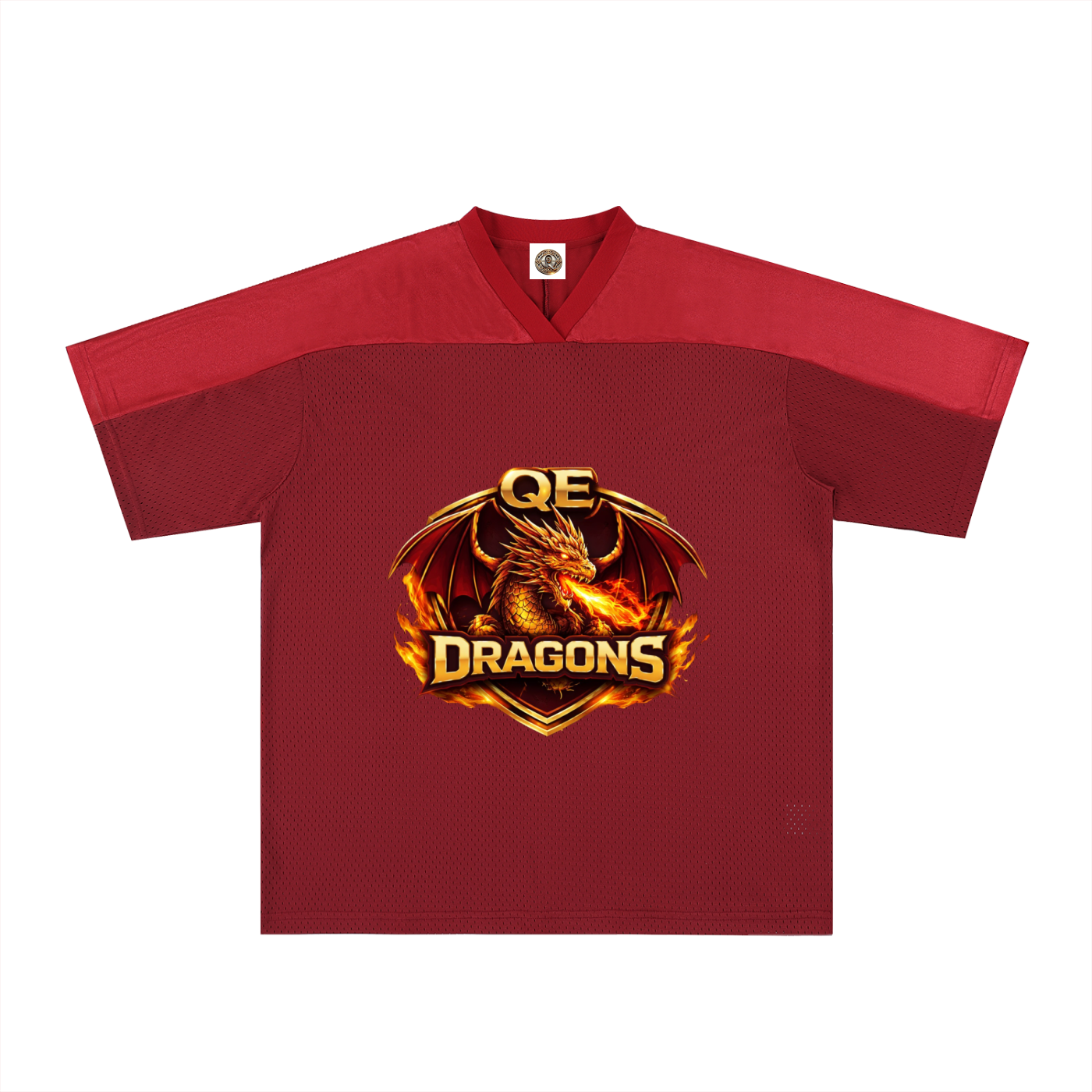 QE Dragons Oversized Mesh V-Neck Soccer Jersey