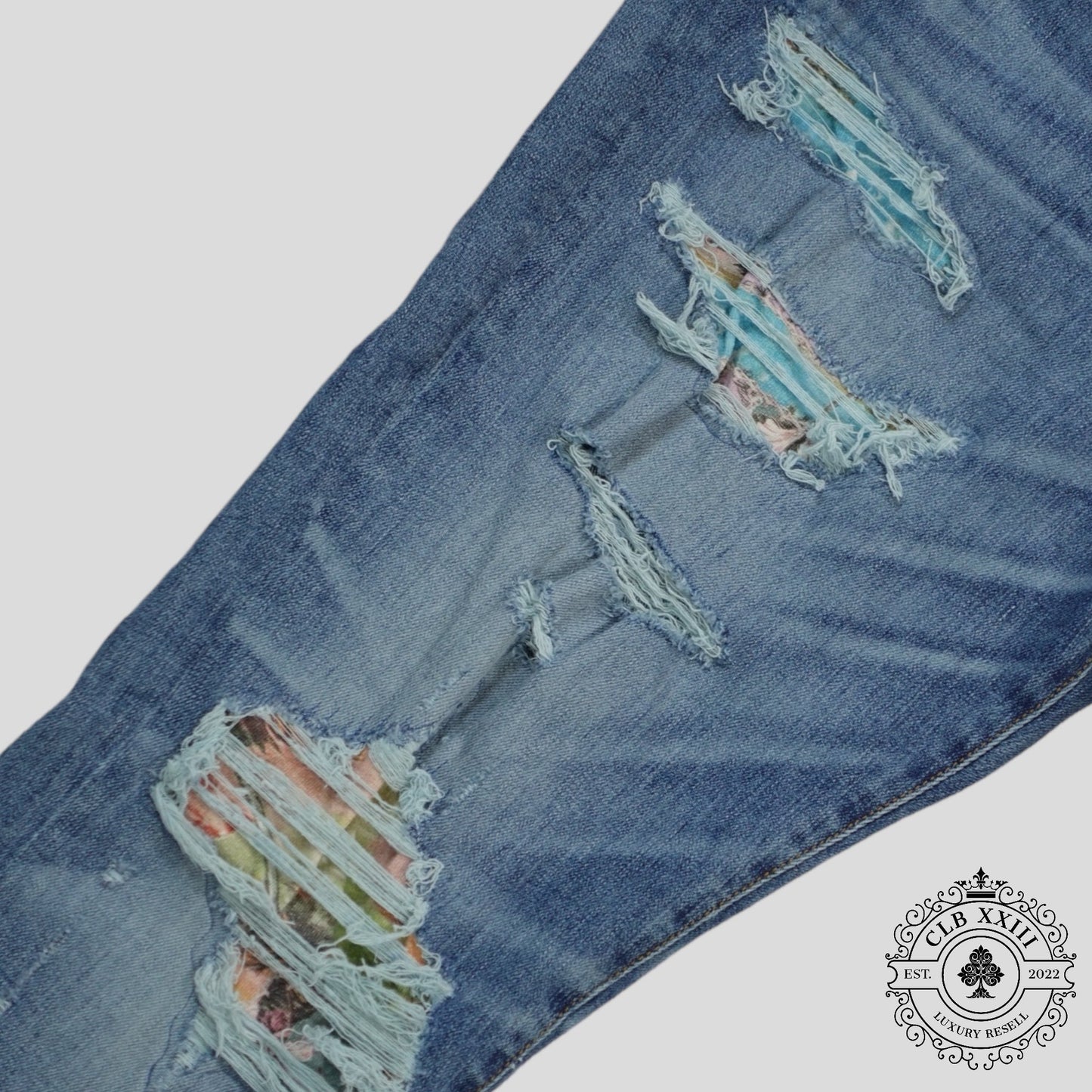 Amiri Palm Tree Patch Jeans in Indigo
