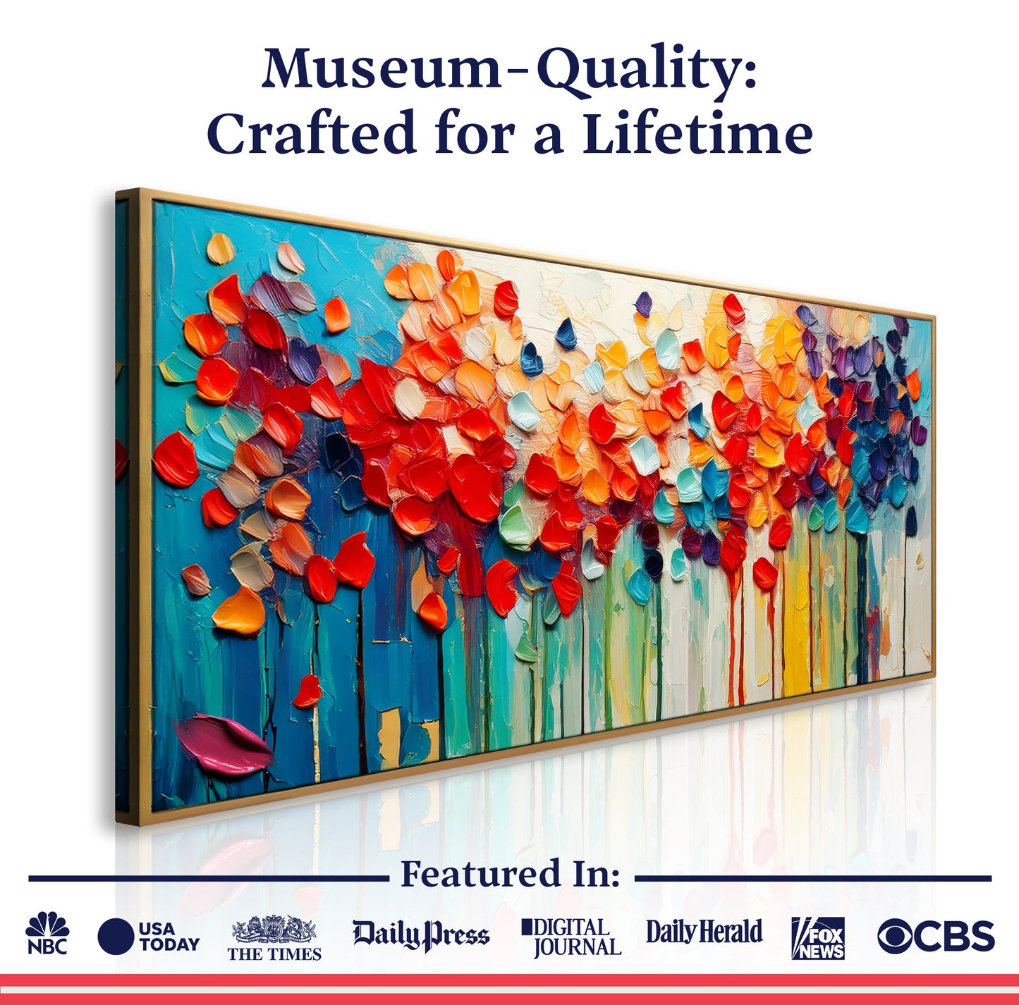 Colorful Petals Impasto Wall Art
