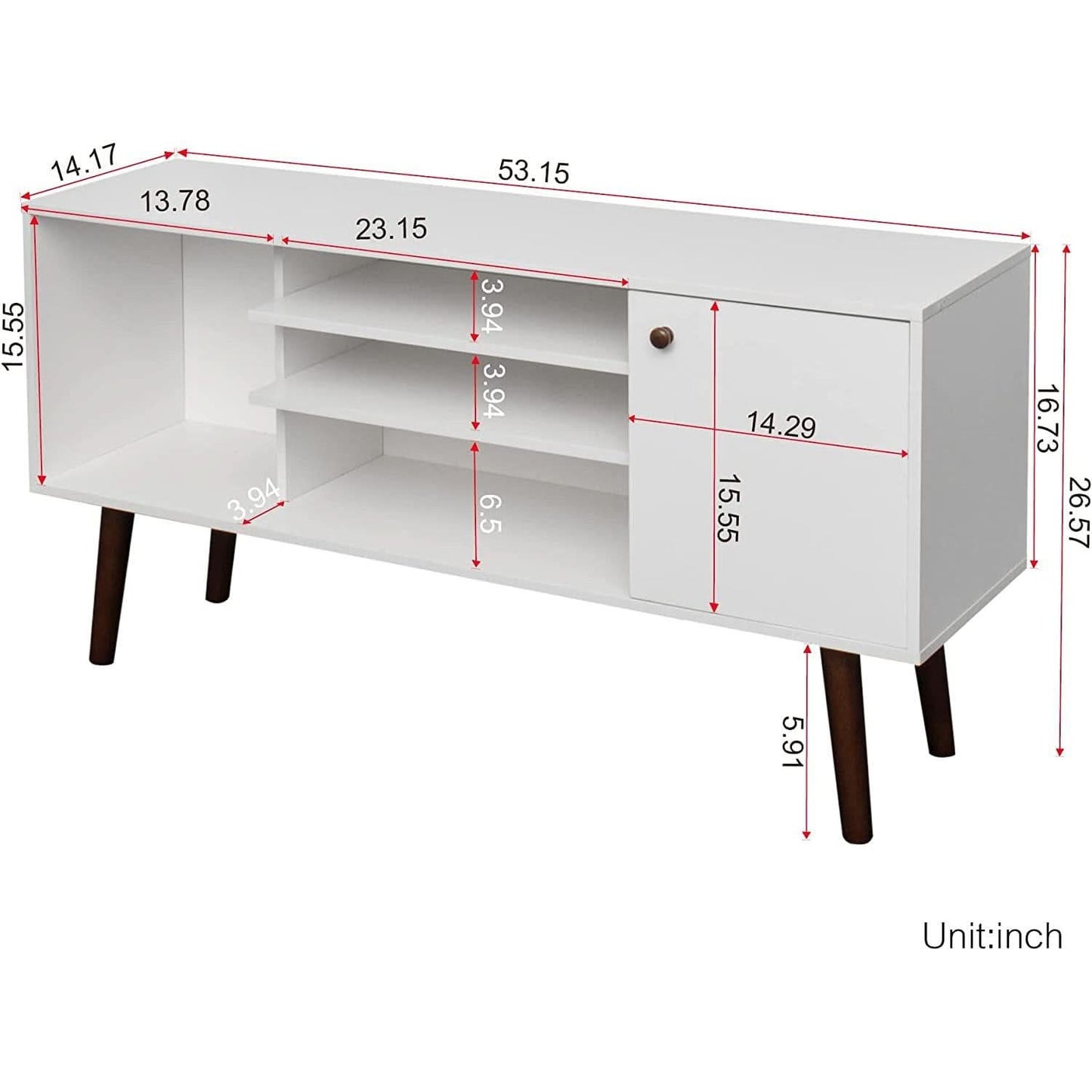Farmhouse TV Stand for 65 Inch TVs With Storage Cabinet