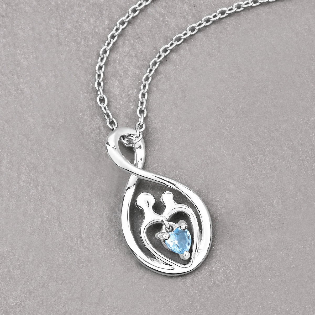 0.13 Carat Genuine Swiss Blue Topaz .925 Sterling Silver Pendant