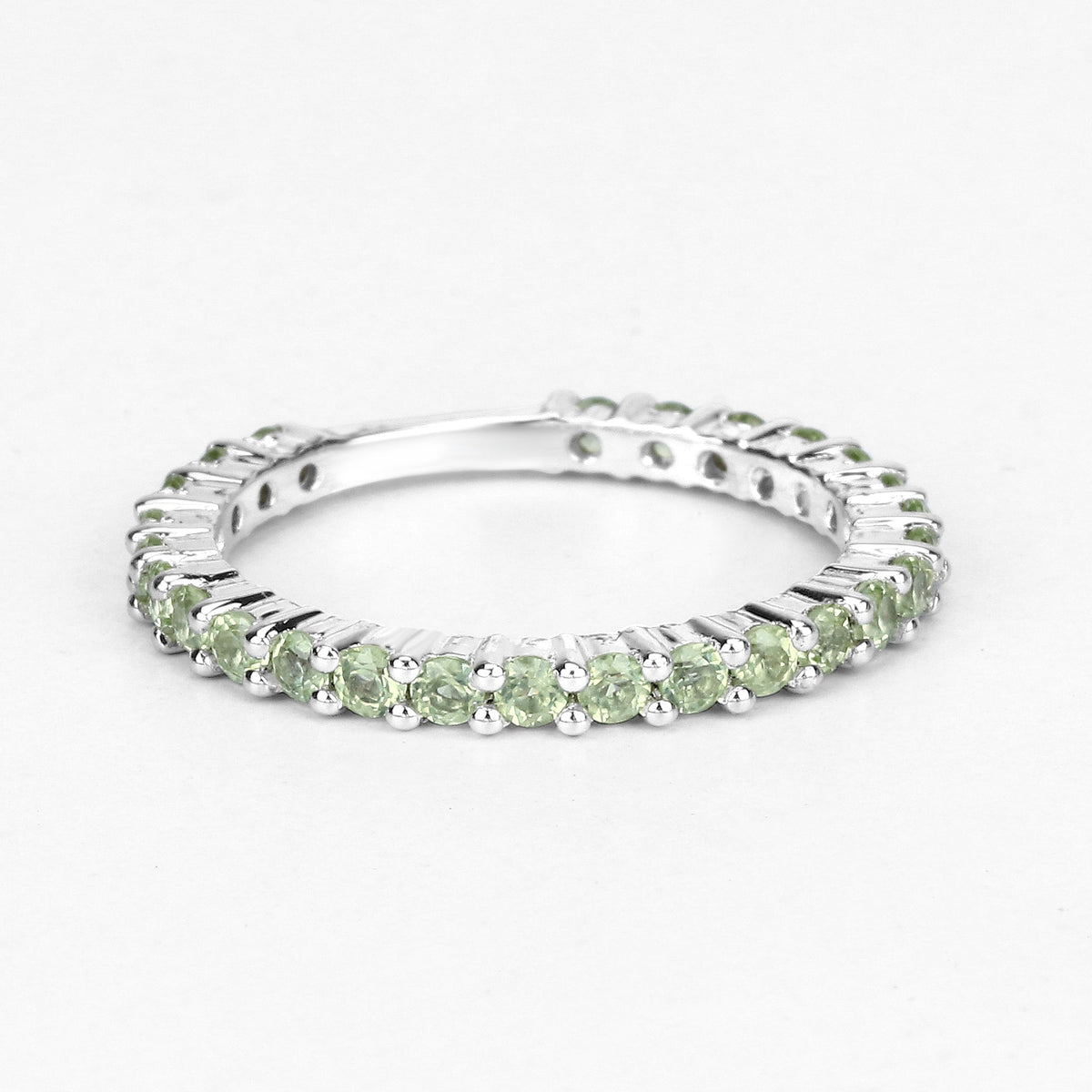0.91 Carat Genuine Peridot .925 Sterling Silver Ring
