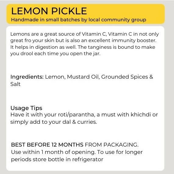 Organic Potli Raw Lemon Pickle