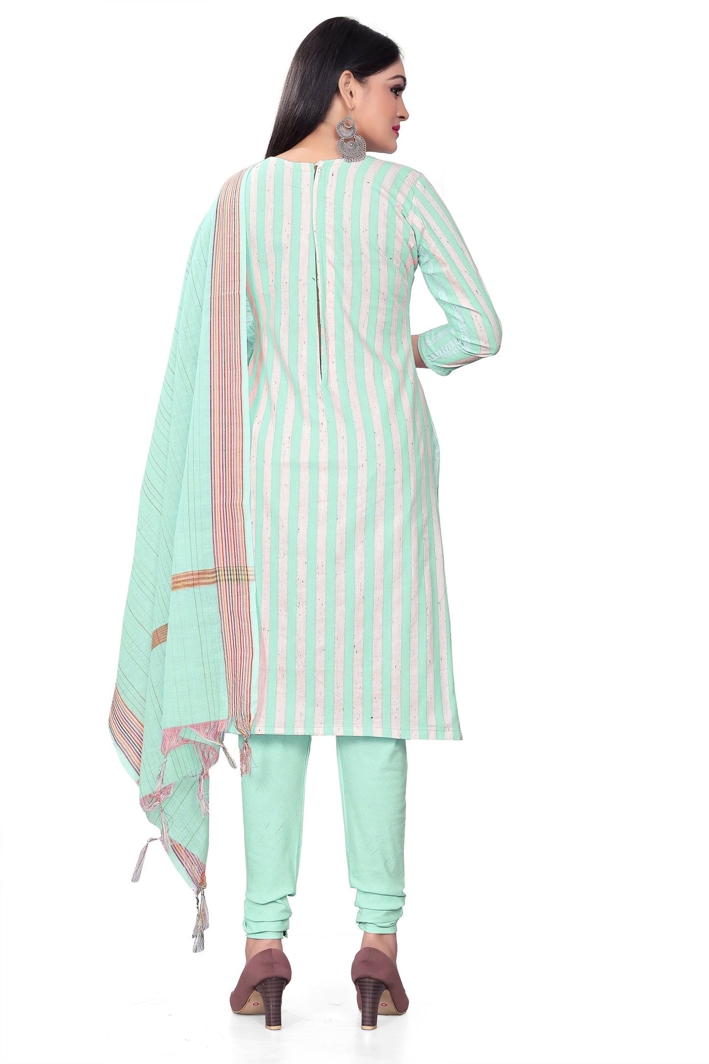 Sky Blue Cotton Jacquard Woven Unstitched Dress Material - Amara