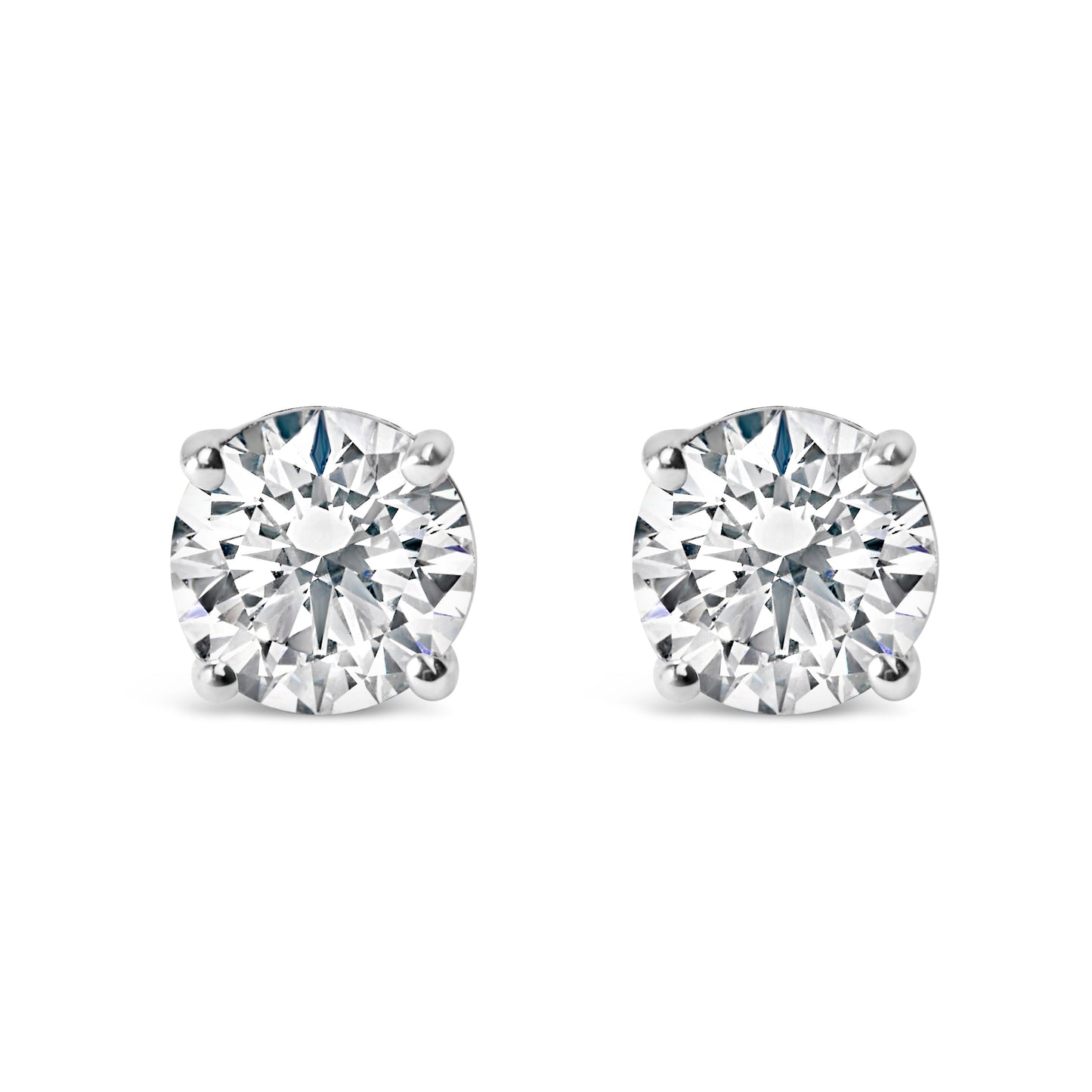 14K White Gold 1.00 Cttw Lab Grown Diamond Solitaire Stud Earrings