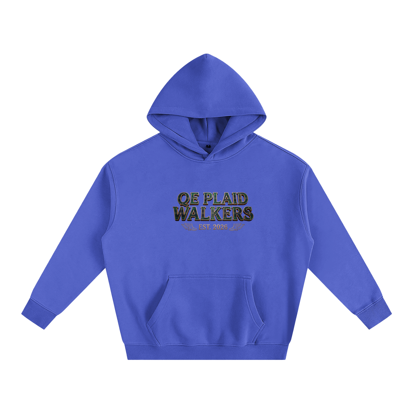 QE Plaid Walkers Oversize Fleeced Hoodie