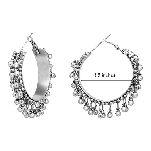 Silver-Plated Alloy Silver Hoop Earrings - The Pari