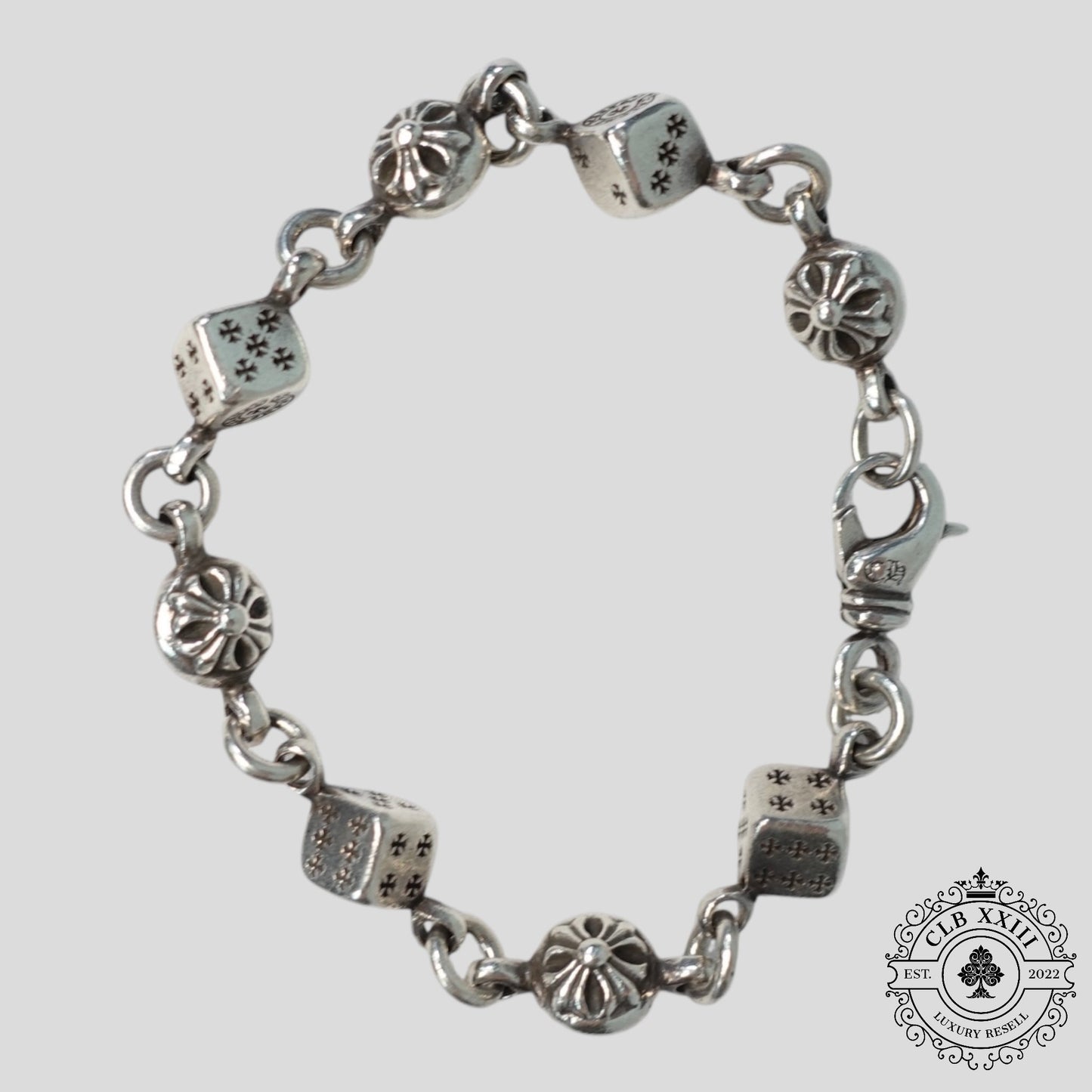 Chrome Hearts Dice and Crossball Bracelet in Silver