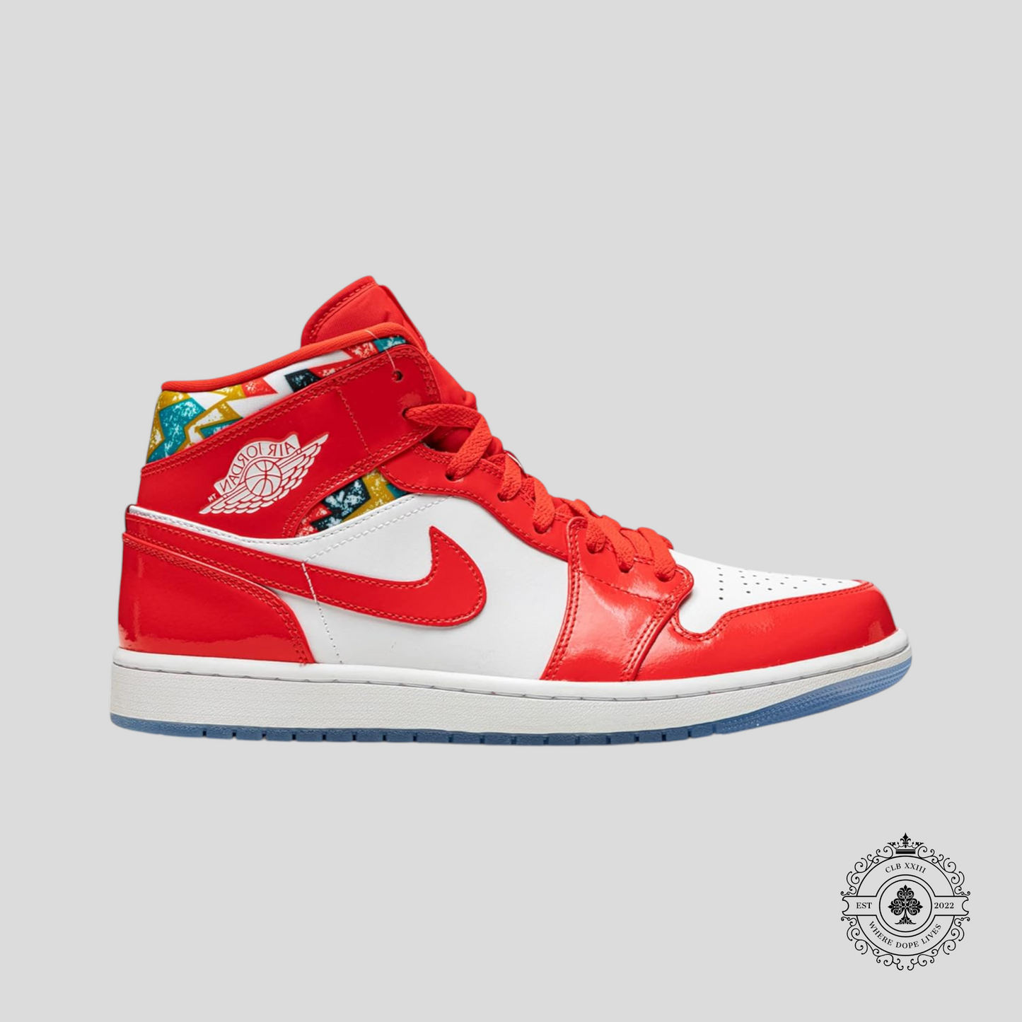 Air Jordan 1 Mid Barcelona Sweater Red Patent