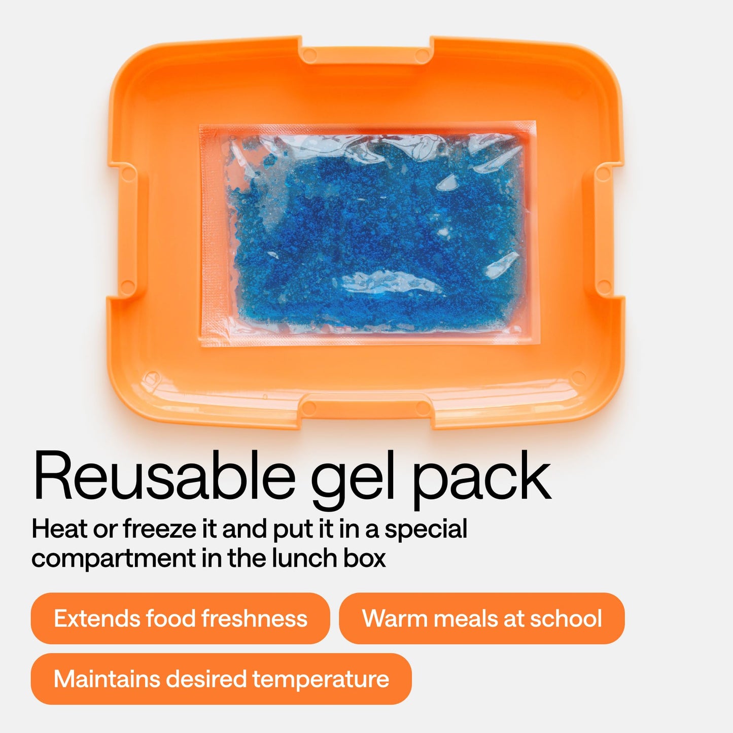 WONDER FAMILY Bento Box 5 Leakproof Containers Insulated Lunch Box Orange