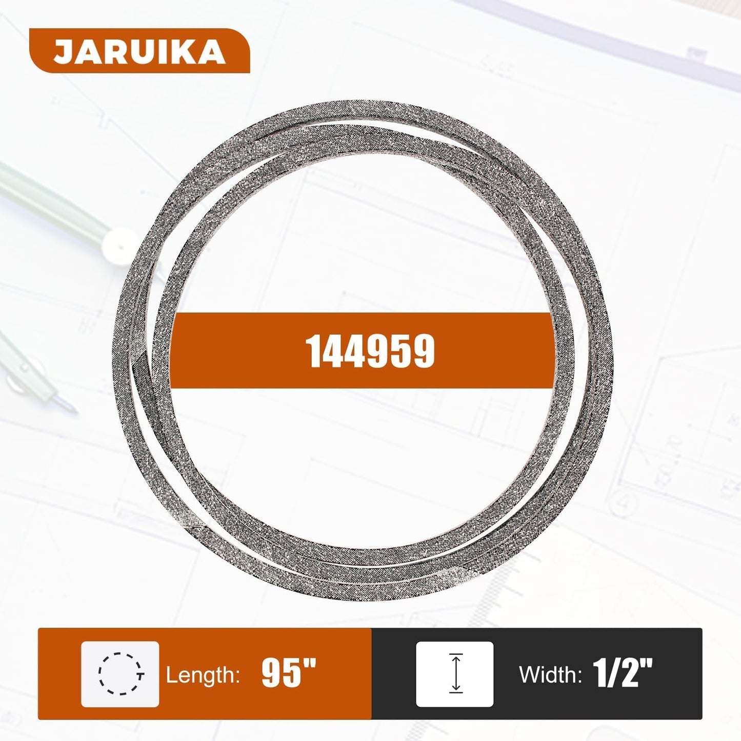 Jaruika Mower Deck Belt Craftsman LT1000 LT2000 LT3000 42 Inch Black 1/2x95