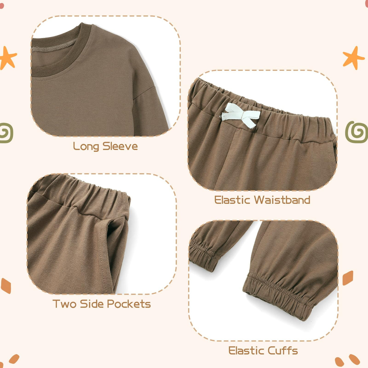 Blaward Girls 2-Piece Sweatsuit Set, Long-Sleeve Top & Jogger Pants, 12-13 Years