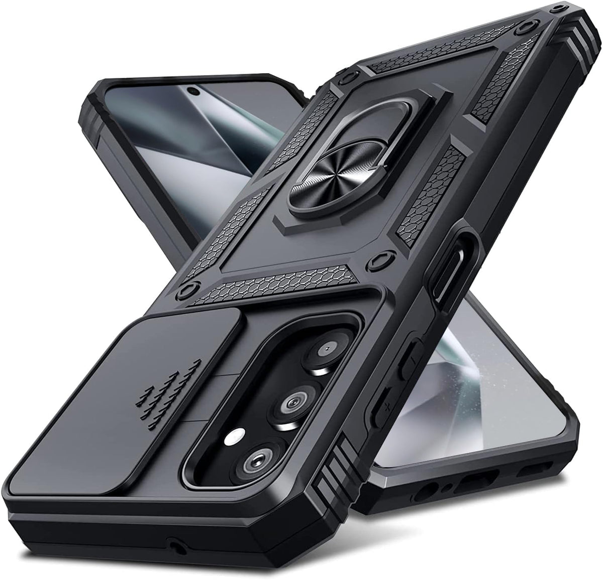 Samsung Galaxy S24 Shockproof Case with Kickstand, Black