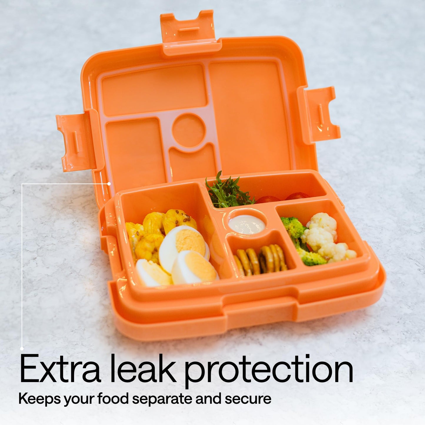 WONDER FAMILY Bento Box 5 Leakproof Containers Insulated Lunch Box Orange