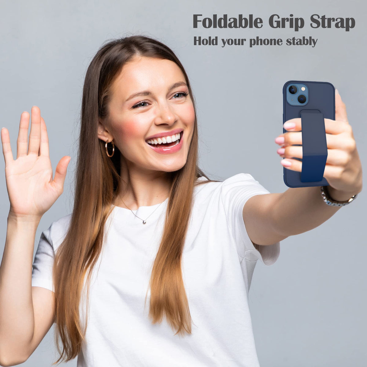 Varikke iPhone 13 Stand Case with Folding Grip Stand